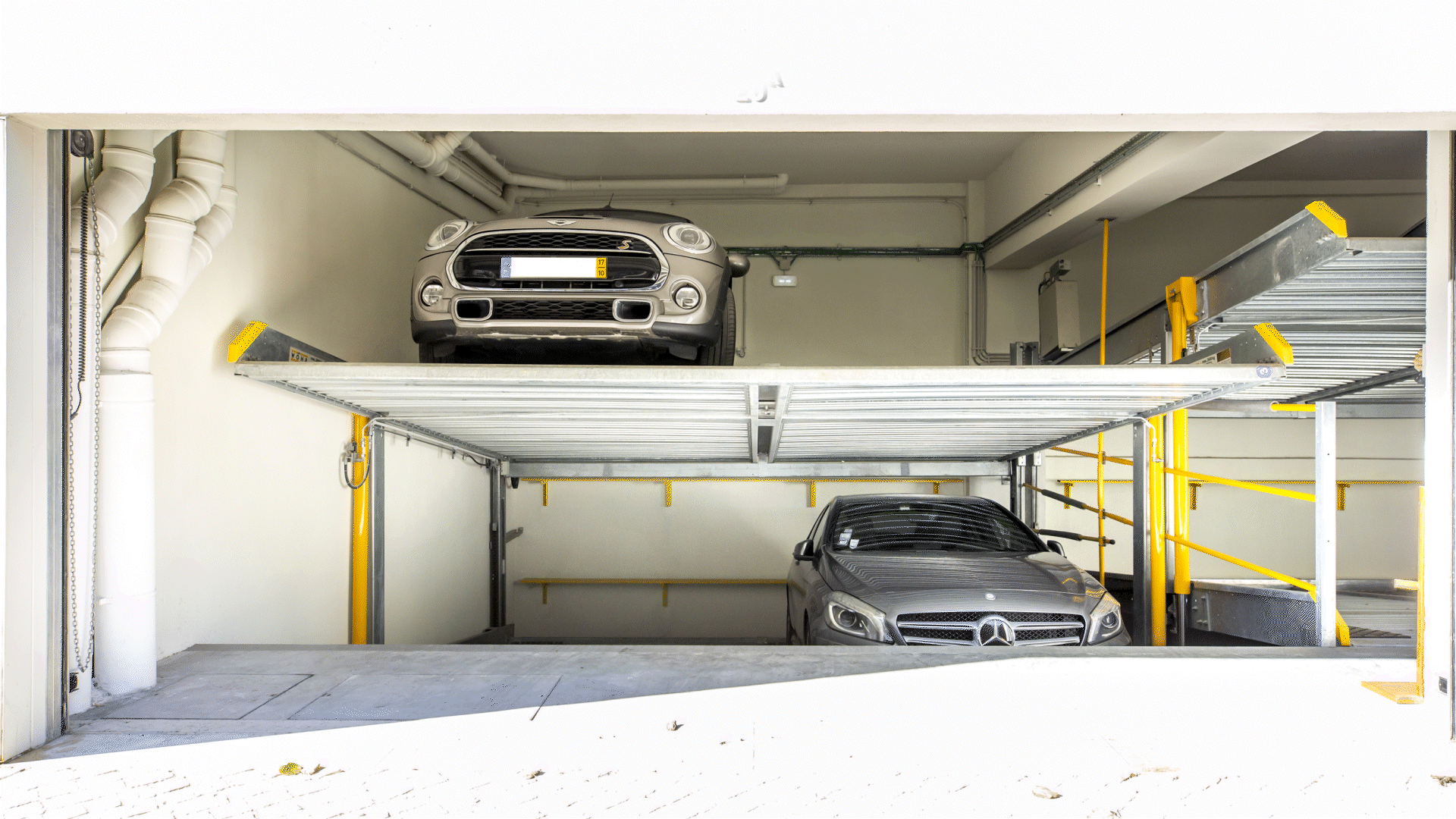 WÖHR Parklift 405D - Uma solução de estacionamento confortável mesmo para casos com pé direito reduzido. – Projeto: Noronha 28, Lisboa.